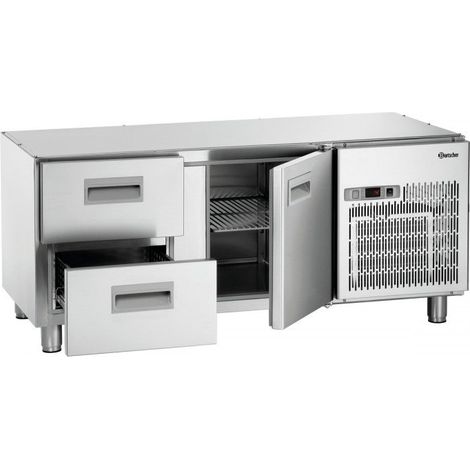 Soubassement réfrigérée 2 + 1 GN 1/1, pleins, sans dosseret, 500 W, 230 V - MONO (1/3)