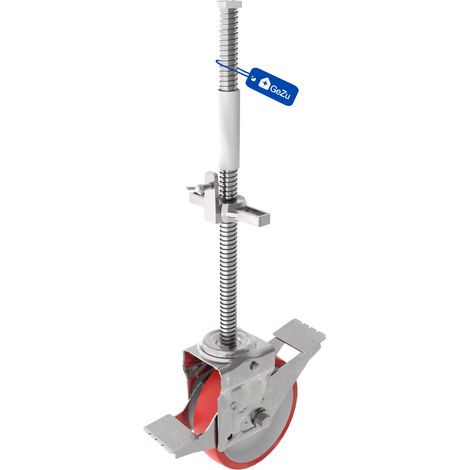Lot de 12 Roulettes échafaudage avec frein galvanoplastie Ø38 x 500 mm – capacité 600 kg roues pivotantes robustes pour travaux de chantier – GeZu Impex (1/5)
