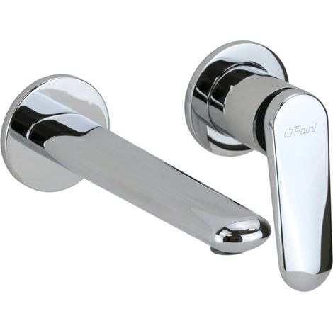 Mitigeur monocommande de lavabo mural arrondi avec corps intégré Paini Stone 95CR208  Chromé