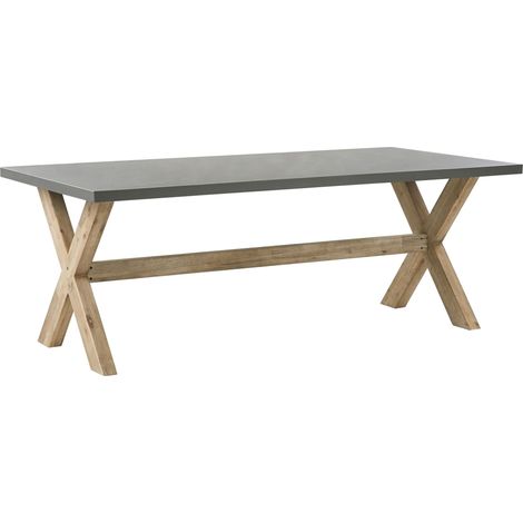 Garden Dining Table OLBIA 200 cm 100 cm Concrete Grey