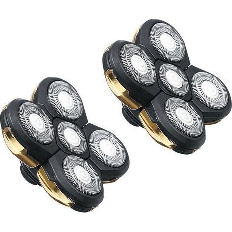 Practical Replacement Razor Heads for Electric Razor Shaving Tool for Bald Men (Gold, Sold in Pairs) (1/4)