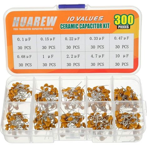 10 valeurs 300 pièces condensateur céramique 0,1 0,15 0,22 0,33 0,47 0,68 1 2,2 4,7 10 uF / 100-10000 nF kit de classification (1/4)