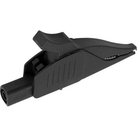 Pince électrique isolée laiton capot PA 32A/1000V pour batterie auto, prise banane 4mm, ouverture 39.5mm, testeur élec, véhicule, 1 pièce noir (1/5)