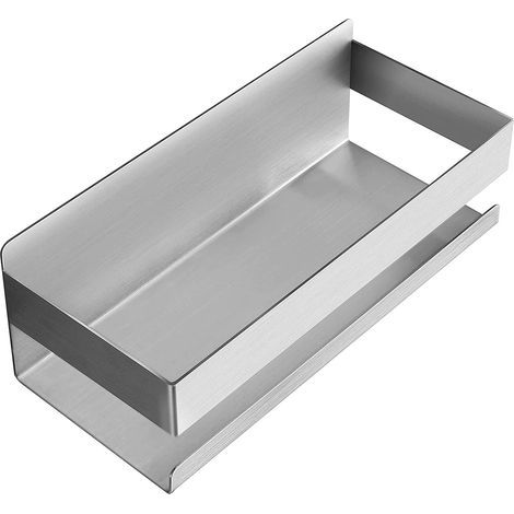 Étagère à coller sur étagère de salle de bain autocollante à coller sur le chariot de douche sans perçage en acier inoxydable SUS304, étagère autocollante sur les étagères de douche murales de la sall (1/5)