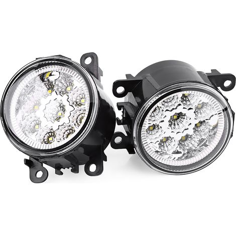 Feux de jour LED ronds avant antibrouillard 9 LED DRL pour Ford Focus blanc (1/5)