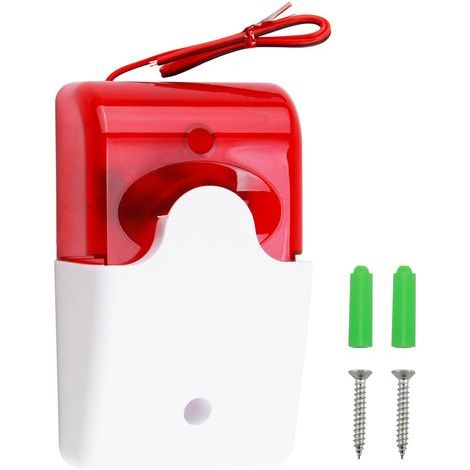 Alarme Lumineuse Sonore Clignotant, Voyant D'Avertissement de Sécurité Extérieure avec Alarme Sonore et Lumineuse, Sirène de 110 dB et Clignotement Rouge 150 Fois par Minute, Résistant aux Chocs(220V) (1/5)