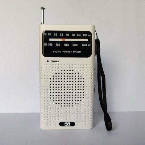 Radio portable FM AM compacte – Haut-parleur haute qualité – Réception longue distance – 3 boutons de contrôle – Idéal pour voyages et camping