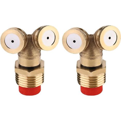 2 Pièces 2 Trous Buse de Pulvérisation Réglables en Laiton, 1/2" DN15 Brumisateur Buse Jardin Arroseurs Raccord de Tuyau d'eau Connecteur pour Pelouse Arrosage Jardinage D'Irrigation Rafraichissement (1/5)