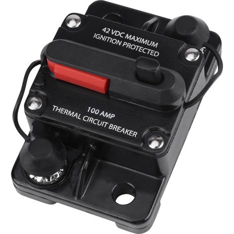 Disjoncteur en ligne pour autoradio DC12V-42V à réarmement manuel (100 A) (1/5)