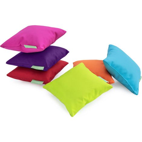 Gardenista - Kleine Outdoor-Kissen, gemischte bunte Mini-Kissen für das Wohnzimmer, 18x18 cm kleine wasserabweisende Spielkissen für den Garten, gefüllt mit Hohlfaser - 6 Stück (1/5)