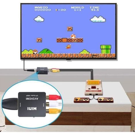 Adaptateur RCA vers HDMI - Convertisseur AV - 1080p - Plug & Play - Compatible avec PS4, PS3, DVD (1/4)