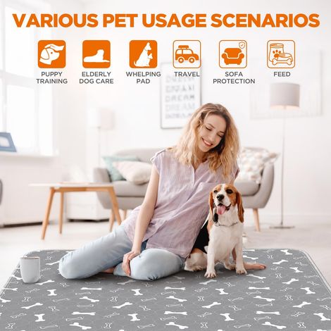 Tapis Éducateurs Lavables pour Chien et Chat - Lot de 2 Alalèses Absorbantes et Imperméables Antidérapantes pour Chiots, Animaux Âgés et Mise Bas (1/5)