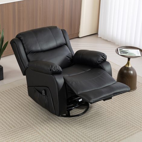 Poltrona massaggiante con funzione riscaldante e reclinabile, in similpelle, portata massima 150 kg, dimensioni 97x92x104 cm, colore nero. (1/5)