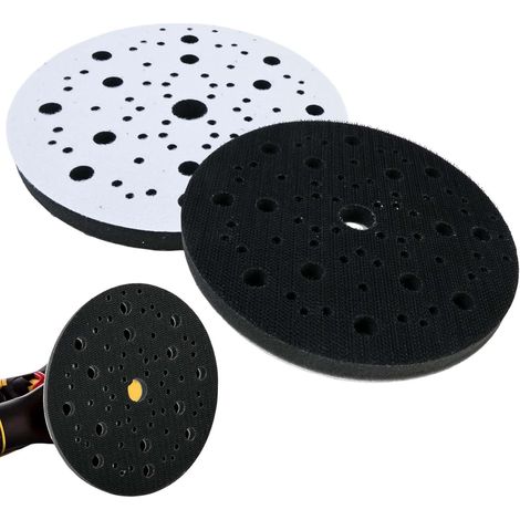 2 Piece 150mm Protective Bracket with 70 Holes, Tray Protection Interface, Self-Gripping Protective Pads for Sanding Plates, Sanding Tray (1/5)