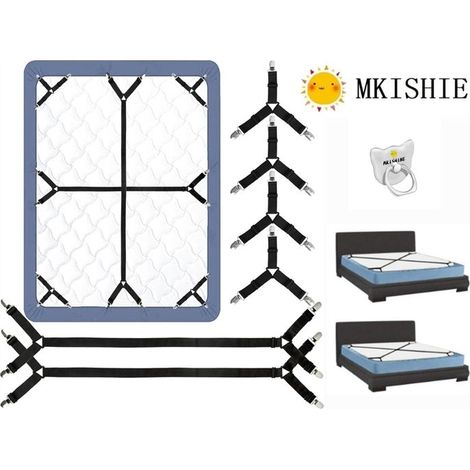 Tendeur Drap Housse Réglable 6 pcs Attaches en Croix pour Literie (1/5)