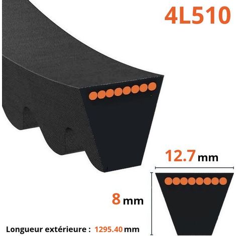 Courroie pour moteur thermique 1295.40mm – Largeur 12.7mm – Épaisseur 8mm – Compatible motobineuse Granja 4L510 (1/4)