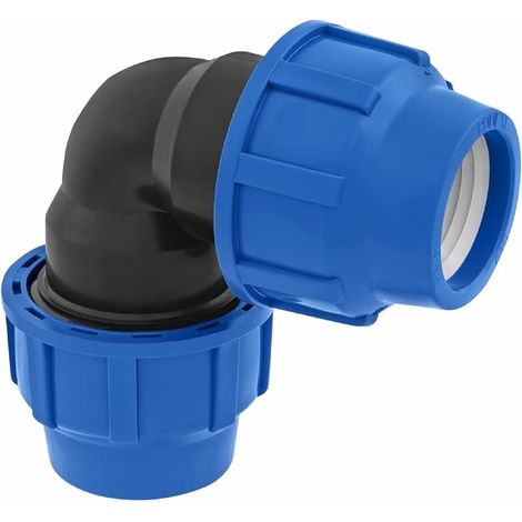 Raccord coudé à 90 degrés 25mm x 25 mm pour tuyau d’eau PE de compression – Raccords de plomberie coudés PN16 – connecteur compatible avec tuyaux PE80 et PE100-1 pièce (1/5)