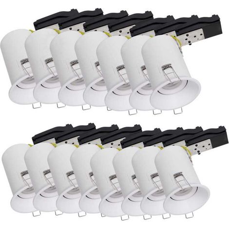 Lot de 15 Support de spot BBC RT2012 IP20 Basse Luminance 93mm de diamètre non orientable avec connecteur automatique GU10