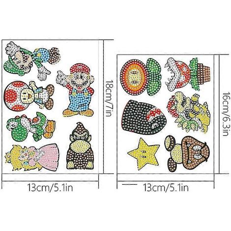Autocollants de peinture diamant à faire soi-même, autocollants muraux, personnages de dessins animés (1/5)
