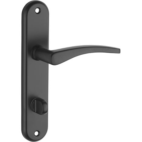 Thirard – Ensemble de poignées Vesta à condamnation – Carré 7mm – Entr'axes 165mm – Aluminium noir pour salle de bain et toilettes (1/5)
