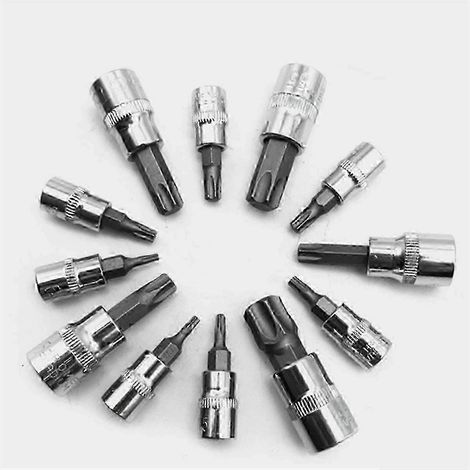 Jeu de 13 douilles Torx étoile T8-T70 H2-H14, douilles CRV 1/4", 3/8" et 1/2" pour outils à main (1/4)