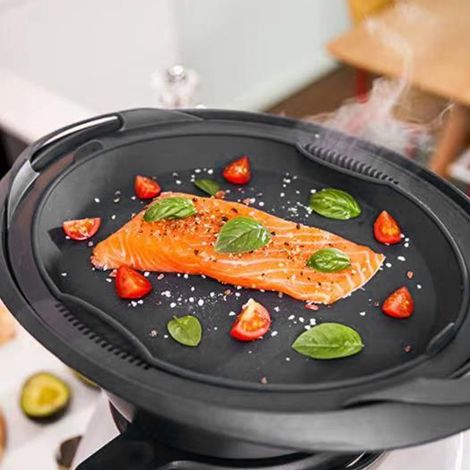 【Vassoio in silicone per cottura a vapore】 per Thermomix TM31 TM5 TM6Teglia da forno multifunzionale in silicone resistente (da -30°C a 200°C), grande capacità per pollo o torta, adatta al microonde, (1/4)