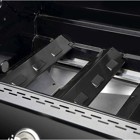 Outdoor Grill BBQ Lot de 4 accessoires de four en acier inoxydable pour plaque de rechange (noir) (1/3)