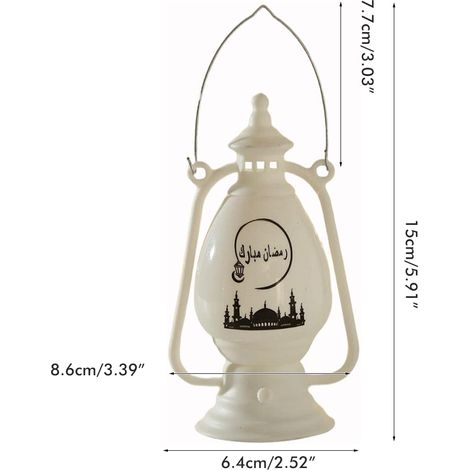 Lampe Ramadan, bougie électronique Eid, bougeoir, lampe à vent pour la décoration de la maison et des fêtes (1/5)