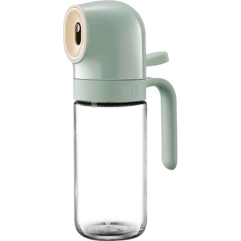 Pulvérisateur d'huile en verre pour la cuisine : Capacité 250ml (8oz), rechargeable, anti-fuites, adapté à l'huile d'olive, accessoire pour friteuse à air, gadget de cuisine, couleur verte (1/5)