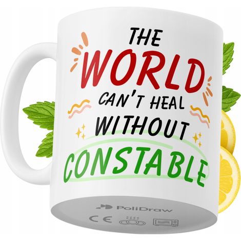 Taza de café/té divertida con diseño de texto humorístico para un agente de policía. Taza ideal para cumpleaños, santos, días festivos y ocasiones especiales. Color blanco, 330 ml. (1/5)