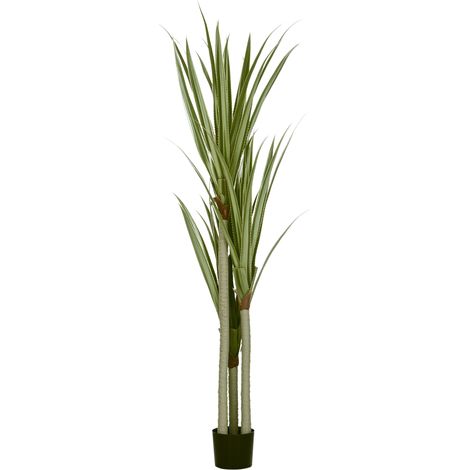 Künstliche Yucca groß 190cm Kunstpflanze, Plastik Künstliche Pflanze im Topf, 17 x 17 x 190 cm Smaragdgrün