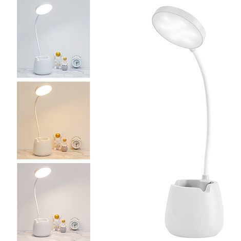 Petite lampe de bureau avec protection oculaire, lampe de chevet LED flexible et rechargeable, idéale pour les chambres d'étudiants et les dortoirs. (1/5)