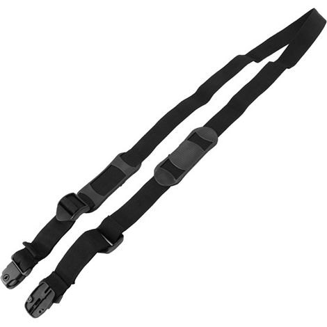 Un ensemble de sangles et de cordes de fixation pour couvercle de poubelle en nylon noir, de 1,8 m de long.