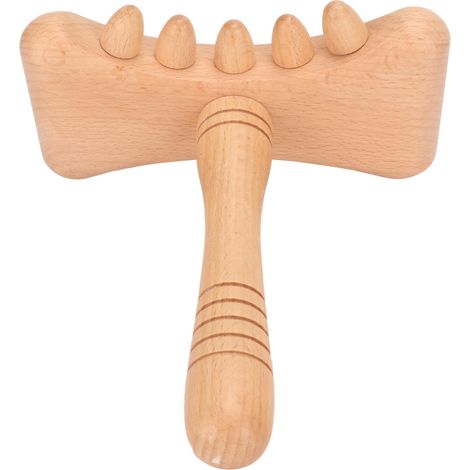 Tragbares Gua-Sha-Werkzeug aus Holz mit abgerundeten Kanten, ein hölzernes Schabemassagegerät für Nacken, Rücken, Schultern und Körper.