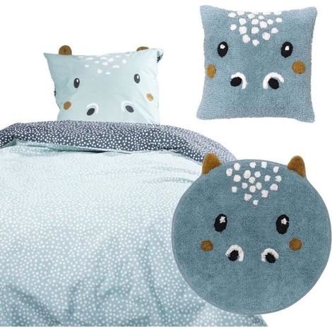 Bettwäsche-Set für Kinder + Kissen + getufteter Teppich - TODAY - HYPO - 140 x 200 cm - Baumwolle