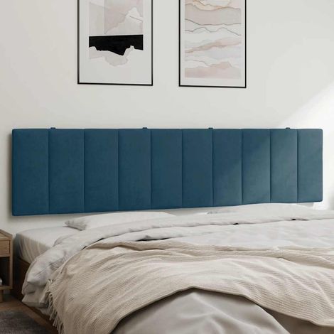 vidaXL Cabecero de cama acolchado Hanko terciopelo azul 200 cm (1/5)