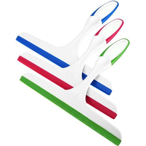 Lot de 3 raclettes de douche, raclette de nettoyage portable sans traces en caoutchouc avec trou de suspension, outil de nettoyage d'essuie-glace pour verre, miroir, pare-brise de voiture, salle de ba (1/4)