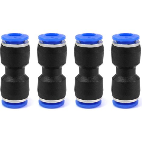 Lot de 4 raccords pneumatiques droits 6 mm, connecteurs pour air et eau, accessoires pour compresseur et tuyauterie