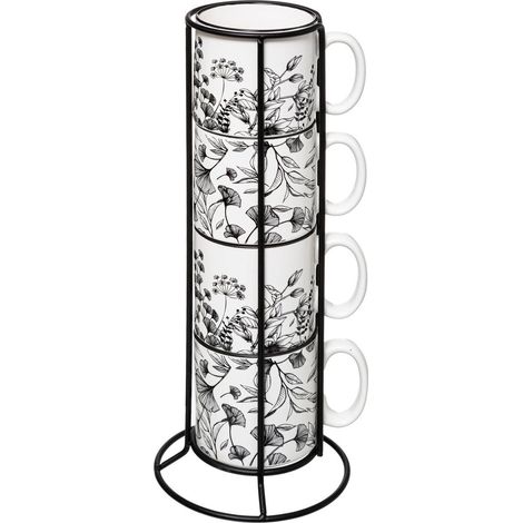 Rack 4 tazze m bianco floreale - Sg secret de gourmet (1/4)