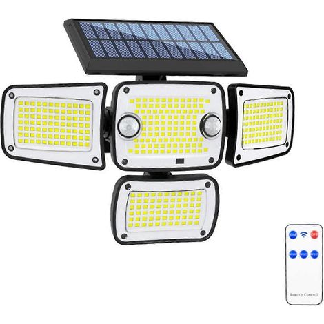 Solar-Flutlichtstrahler mit 342 LEDs, 350 lm, Außenbeleuchtung mit Bewegungsmelder, Schutzart IP65 – wie abgebildet