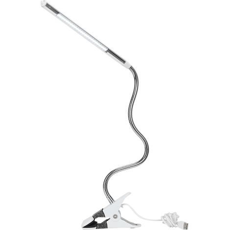 Lampe de table portable à pince LED USB, lumière de bureau réglable pour tatouage/manucure/maquillage, blanc perle (1/5)