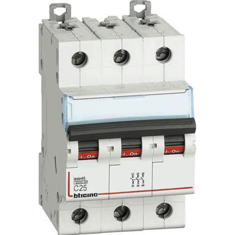 Interruttore Magnetotermico Modulare 3P Curvac25A 4,5Ka (Bticino Cod. Fa83C25)