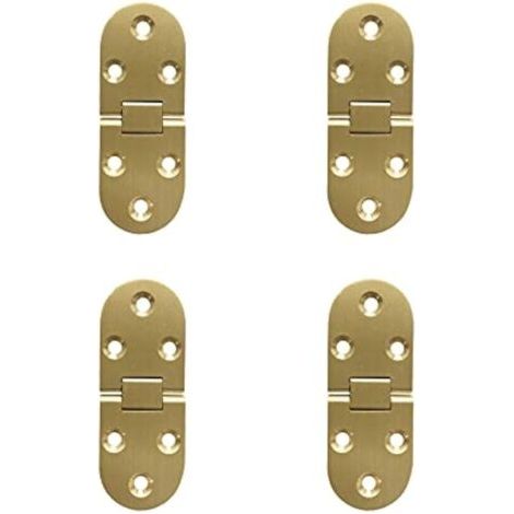 180 Degré Flip Charnières Rabattables en Laiton Bord Rond avec Vis Charnière pour Table Pliante Meubles Armoire Portes Boîte E (1/3)