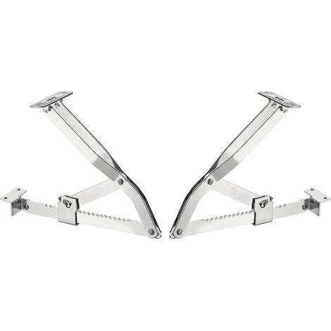 Cyclingcolors – Charnière ferrure de levage 2x 19 crans d'arrêt en acier zingué – Hauteur max 375mm – Pour sommier et meubles – Installation à visser