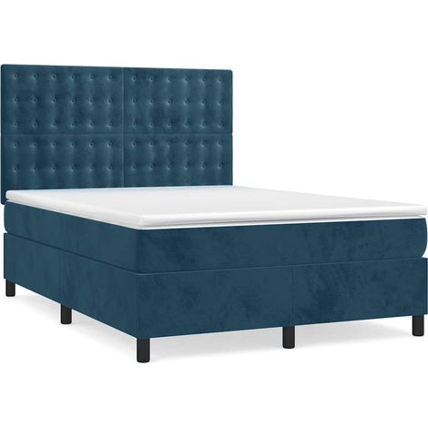 Maison Exclusive - Boxspringbett mit Matratze Dunkelblau 140x190 (1/5)