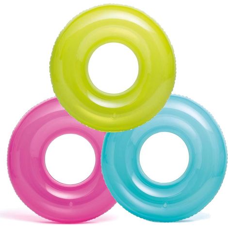 Lot de 3 bouées transparentes de 76 cm (30 pouces) pour piscine - Couleur aléatoire - Idéales pour les loisirs aquatiques (1/4)