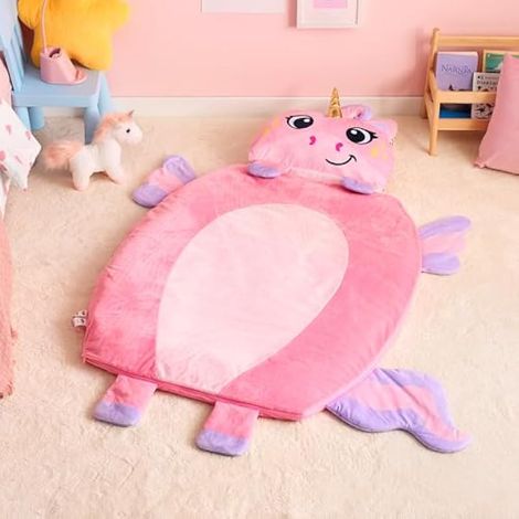 JOIEDOMI 152 x 99 cm Tapis de Sieste pour Tout-Petits avec Oreiller et Couverture pour Enfants d'âge préscolaire de 3 Ans et Plus, Sac de Couchage pour Enfants - Tapis de Couchage en Peluche Douce (1/4)