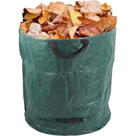 Sac à déchets verts de 240 litres  Porte-sac poubelle portable, robuste et réutilisable  [411] Sac à déchets verts (1/4)