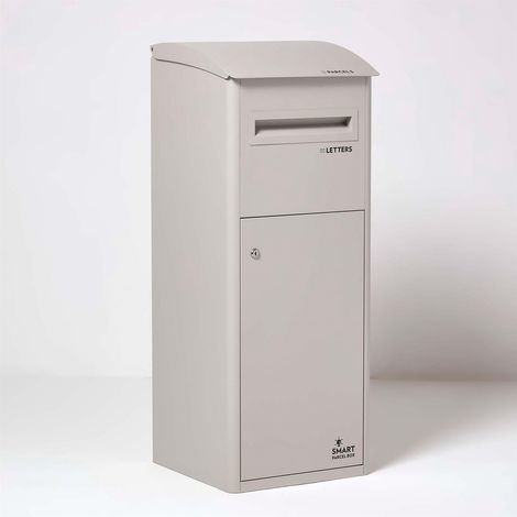 Smart Parcel Box® Free Standing Postal Box Letter Box with Slanted Top, Front Access, Stone