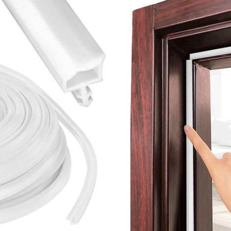 Joint de Porte 20m Blanc PVC Joint de Porte d'Entrée Isolationanti-Courant d'Air/Bruit/Fissures Porte d'Entrée/Cuisine/Salle de Bain (1/5)